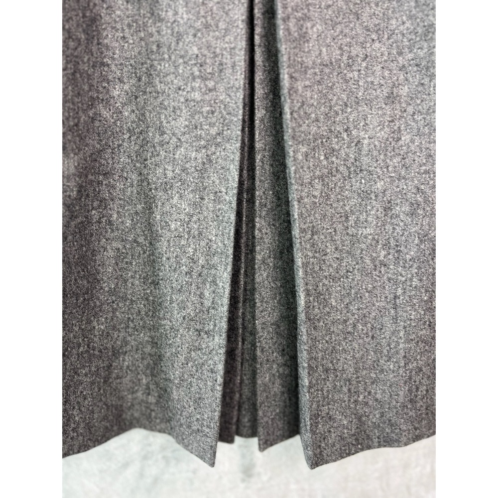 Vintage Evan Picone Skirt Womens 14 Gray Wool A Line Inverted Pleat Pockets USA - Picture 3 of 6